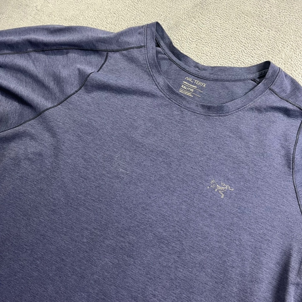 Arcteryx Cormac Crew Neck Short Sleeve Shirt Mens XXL Blue Heather Performance